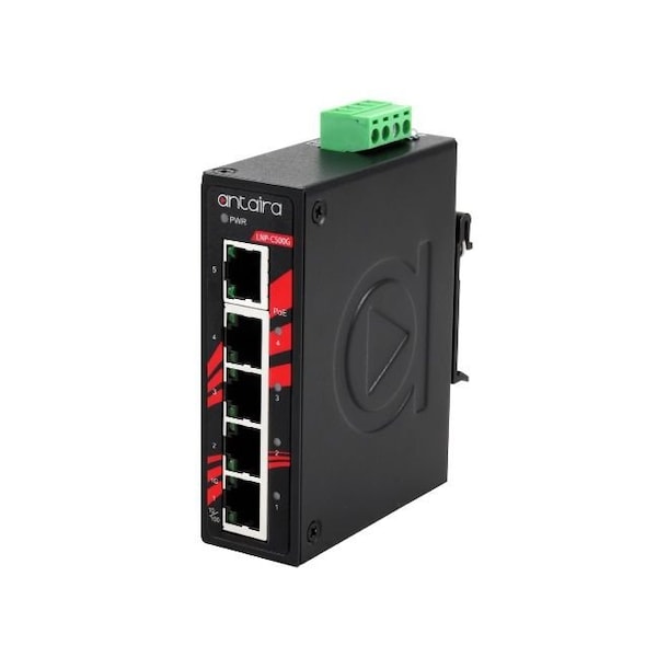Compact 5-Port Industrial Gigabit PoE+ Unmanaged Ethernet Switch